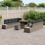 vidaXL Set de canapele pentru grădină 11 pcs Gri deschis și gri închis