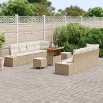 vidaXL Set de canapele pentru grădină cu pernă 11 pcs Bej și crem vidaXL Set de canapele pentru grădină cu pernă 11 pcs Bej și crem