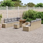 vidaXL Set de canapele pentru grădină 11 pcs Beige și gri deschis vidaXL Set de canapele pentru grădină 11 pcs Beige și gri deschis