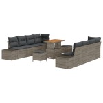 vidaXL Set de canapele pentru grădină 11 pcs Gri deschis și gri închis