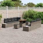 vidaXL Set de canapele pentru grădină 11 pcs Gri deschis și gri închis