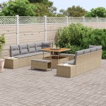 vidaXL Set de canapele pentru grădină 11 pcs Beige și gri deschis vidaXL Set de canapele pentru grădină 11 pcs Beige și gri deschis