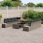vidaXL Set de canapele pentru grădină 11 pcs Gri deschis și gri închis