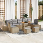 vidaXL Set de canapele pentru grădină 10 pcs Beige și gri deschis vidaXL Set de canapele pentru grădină 10 pcs Beige și gri deschis