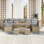 vidaXL Set de canapele pentru grădină 10 pcs Beige și gri deschis vidaXL Set de canapele pentru grădină 10 pcs Beige și gri deschis