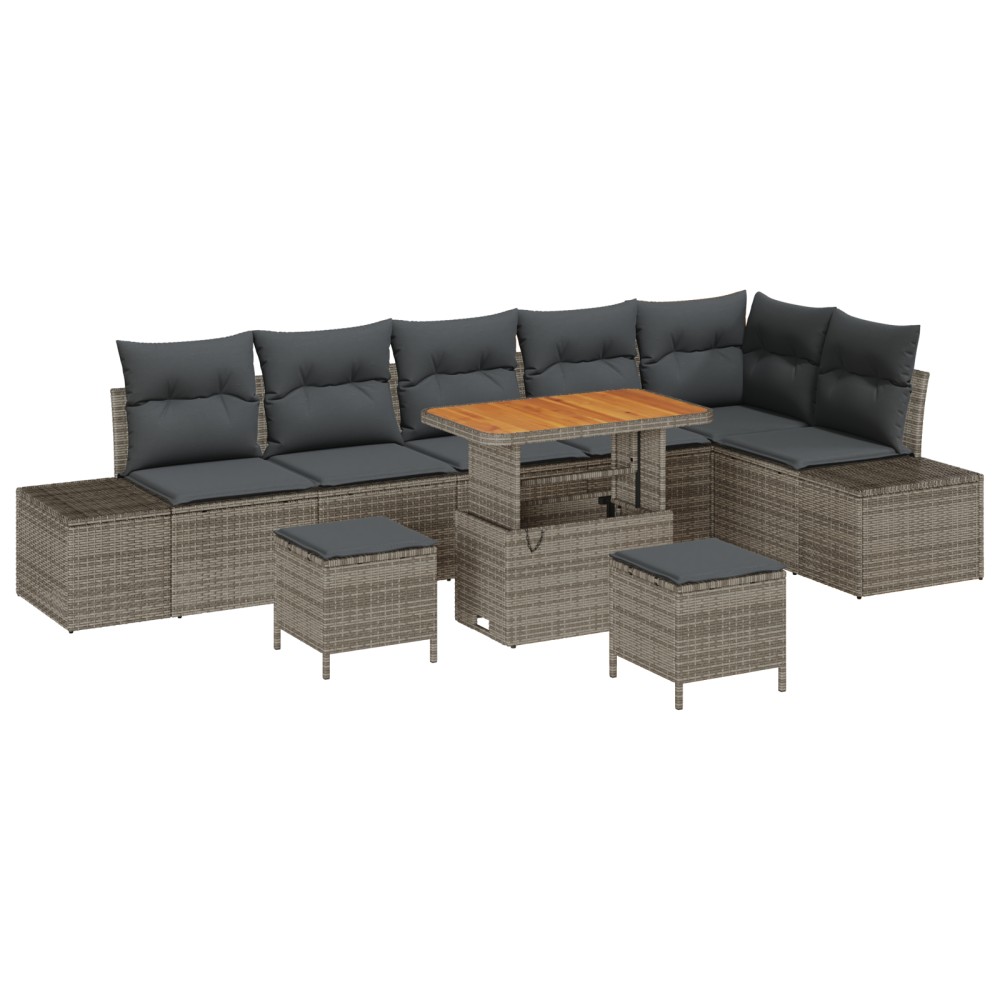 vidaXL Set de canapele pentru grădină 9 pcs Gri deschis și gri închis