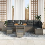 vidaXL Set de canapele pentru grădină 9 pcs Gri deschis și gri închis vidaXL Set de canapele pentru grădină 9 pcs Gri deschis și gri închis