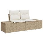 vidaXL Set de canapele pentru grădină cu pernă 12 pcs Bej Rattan poli