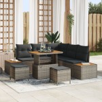 vidaXL Set de canapele pentru grădină cu pernă 8 pcs Gri Rattan poli vidaXL Set de canapele pentru grădină cu pernă 8 pcs Gri Rattan poli