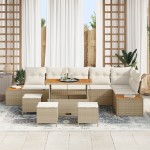 vidaXL Set de canapele pentru grădină cu pernă 10 pcs Bej Rattan poli vidaXL Set de canapele pentru grădină cu pernă 10 pcs Bej Rattan poli