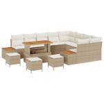 vidaXL Set de canapele pentru grădină cu pernă 13 pcs Bej Rattan poli vidaXL Set de canapele pentru grădină cu pernă 13 pcs Bej Rattan poli