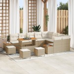 vidaXL Set de canapele pentru grădină cu pernă 13 pcs Bej Rattan poli vidaXL Set de canapele pentru grădină cu pernă 13 pcs Bej Rattan poli