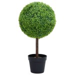 vidaXL Plantă artificială cimișir cu ghiveci, verde, 50cm, formă minge vidaXL Plantă artificială cimișir cu ghiveci, verde, 50cm, formă minge