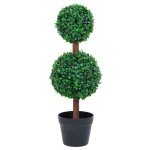 vidaXL Plantă artificială cimișir cu ghiveci, verde, 60cm, formă minge vidaXL Plantă artificială cimișir cu ghiveci, verde, 60cm, formă minge