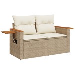 vidaXL Set de canapele pentru grădină cu pernă 9 pcs Bej Rattan poli