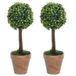 vidaXL Plante artificiale cimișir cu ghiveci, 2 buc. verde 41 cm minge vidaXL Plante artificiale cimișir cu ghiveci, 2 buc. verde 41 cm minge