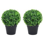 vidaXL Plante artificiale cimișir cu ghiveci, 2 buc. verde 27 cm minge vidaXL Plante artificiale cimișir cu ghiveci, 2 buc. verde 27 cm minge