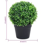 vidaXL Plante artificiale cimișir cu ghiveci, 2 buc. verde 27 cm minge vidaXL Plante artificiale cimișir cu ghiveci, 2 buc. verde 27 cm minge