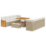 vidaXL Set de canapele pentru grădină 11 pcs Bej și crem vidaXL Set de canapele pentru grădină 11 pcs Bej și crem
