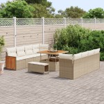 vidaXL Set de canapele pentru grădină 11 pcs Bej și crem vidaXL Set de canapele pentru grădină 11 pcs Bej și crem