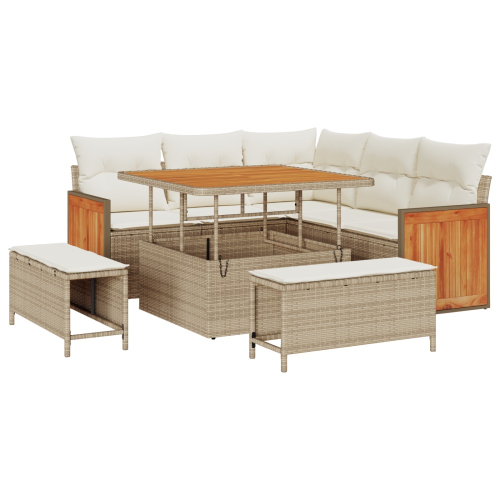 vidaXL Set de canapele pentru grădină 8 pcs Bej și crem