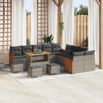 vidaXL Set de canapele pentru grădină 14 pcs Gri și gri închis