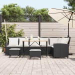 vidaXL Set canapea de grădină 4 piese cu perne, în formă de L negru vidaXL Set canapea de grădină 4 piese cu perne, în formă de L negru