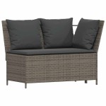 vidaXL Set canapea de grădină cu perne, 5 piese, gri, poliratan