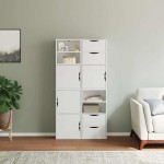 vidaXL Dulapuri laterale 4 buc ODDA alb 40x24x79 cm lemn masiv de pin