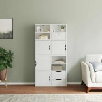 vidaXL Dulapuri laterale 4 buc ODDA alb 40x24x79 cm lemn masiv de pin