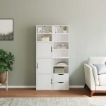 vidaXL Dulapuri laterale 4 buc ODDA alb 40x24x79 cm lemn masiv de pin