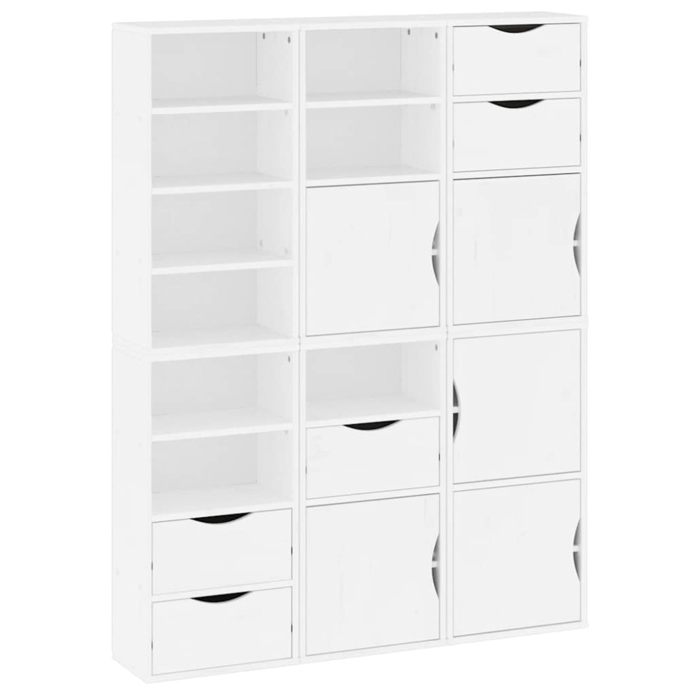 vidaXL Dulapuri laterale 6 buc ODDA alb 40x24x79 cm lemn masiv de pin