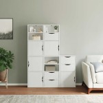 vidaXL Dulapuri laterale 5 buc ODDA alb 40x24x79 cm lemn masiv de pin