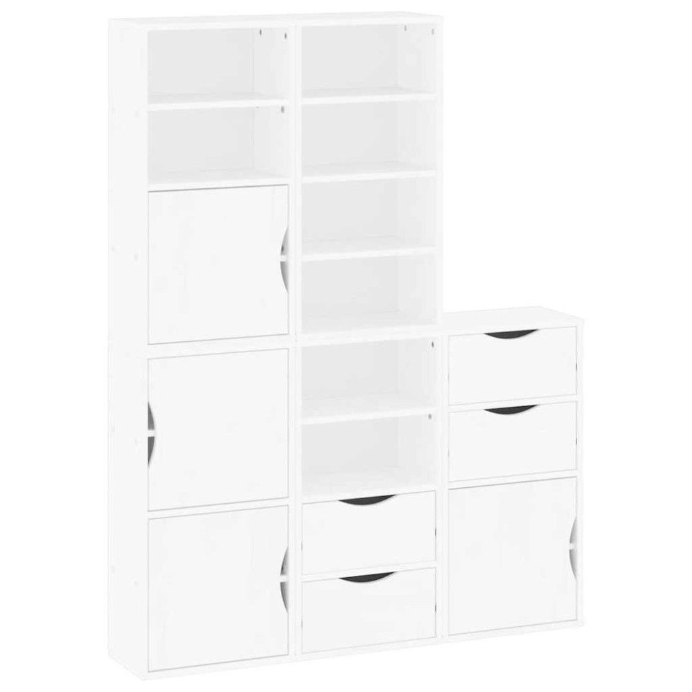 vidaXL Dulapuri laterale 5 buc ODDA alb 40x24x79 cm lemn masiv de pin