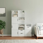 vidaXL Dulapuri laterale 5 buc ODDA alb 40x24x79 cm lemn masiv de pin