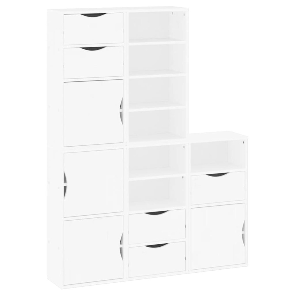 vidaXL Dulapuri laterale 5 buc ODDA alb 40x24x79 cm lemn masiv de pin