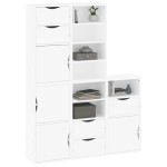 vidaXL Dulapuri laterale 5 buc ODDA alb 40x24x79 cm lemn masiv de pin