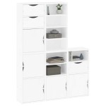 vidaXL Dulapuri laterale 5 buc ODDA alb 40x24x79 cm lemn masiv de pin