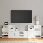 vidaXL Unități TV 5 piese cu depozitare ODDA din lemn masiv de pin alb vidaXL Unități TV 5 piese cu depozitare ODDA din lemn masiv de pin alb