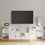 vidaXL Unități TV 5 piese cu depozitare ODDA din lemn masiv de pin alb vidaXL Unități TV 5 piese cu depozitare ODDA din lemn masiv de pin alb