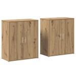 vidaXL Bufet 2 pcs stejar artizanal 60 x 31 x 70 cm Lemn compozit vidaXL Bufet 2 pcs stejar artizanal 60 x 31 x 70 cm Lemn compozit