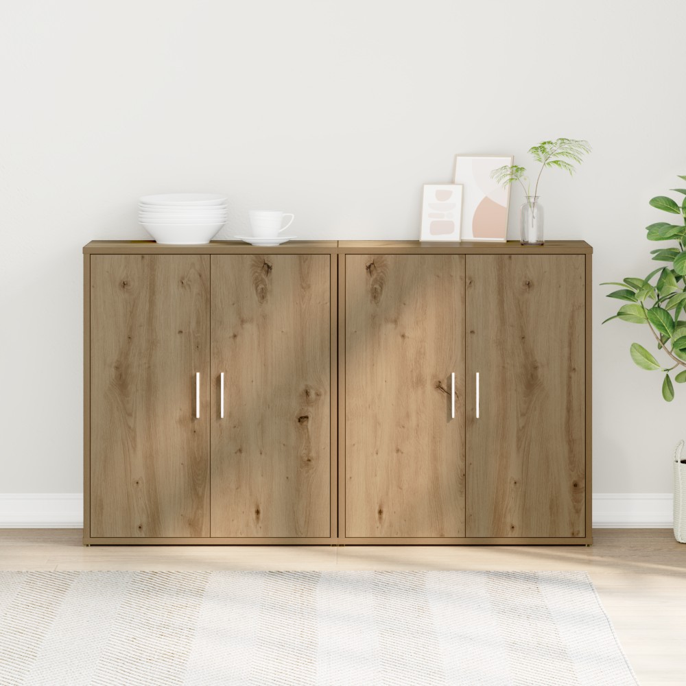vidaXL Bufet 2 pcs stejar artizanal 60 x 31 x 70 cm Lemn compozit