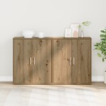 vidaXL Bufet 2 pcs stejar artizanal 60 x 31 x 70 cm Lemn compozit vidaXL Bufet 2 pcs stejar artizanal 60 x 31 x 70 cm Lemn compozit
