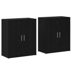 vidaXL Bufet cu raft 2 pcs Stejar negru 60 x 31 x 70 cm Lemn compozit vidaXL Bufet cu raft 2 pcs Stejar negru 60 x 31 x 70 cm Lemn compozit