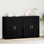 vidaXL Bufet cu raft 2 pcs Stejar negru 60 x 31 x 70 cm Lemn compozit vidaXL Bufet cu raft 2 pcs Stejar negru 60 x 31 x 70 cm Lemn compozit