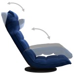 vidaXL Scaun de podea pivotant, albastru, catifea vidaXL Scaun de podea pivotant, albastru, catifea