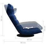 vidaXL Scaun de podea pivotant, albastru, catifea vidaXL Scaun de podea pivotant, albastru, catifea