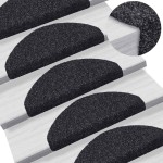vidaXL Covorașe autoadezive pentru scări, 20 buc., 65x21x4 cm, negru, semirotunde, mari