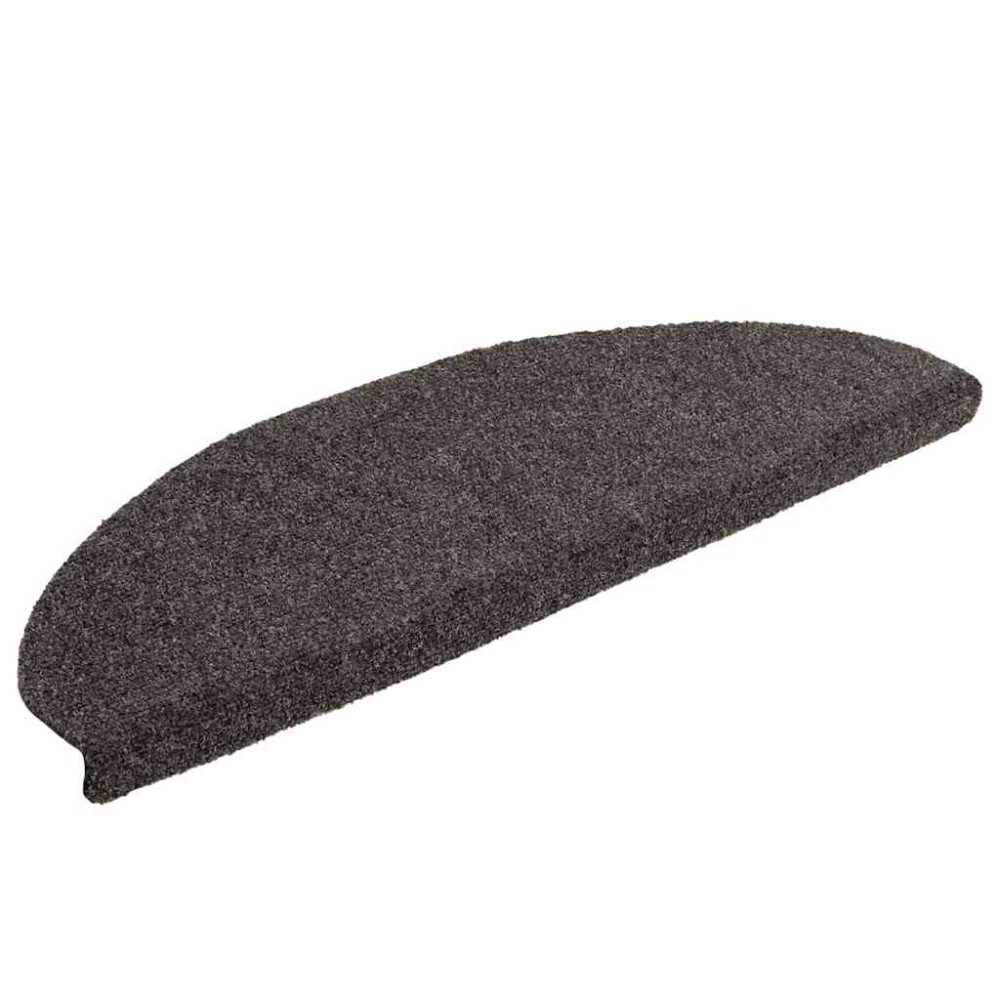 vidaXL Covorașe pentru scări autoadezive, 20 buc., 65x21x4 cm, antracit, semirotunde, mari