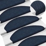 vidaXL Covorașe autoadezive pentru scări, 20 buc., 65x21x4 cm, bleumarin, semirotunde, mari vidaXL Covorașe autoadezive pentru scări, 20 buc., 65x21x4 cm, bleumarin, semirotunde, mari